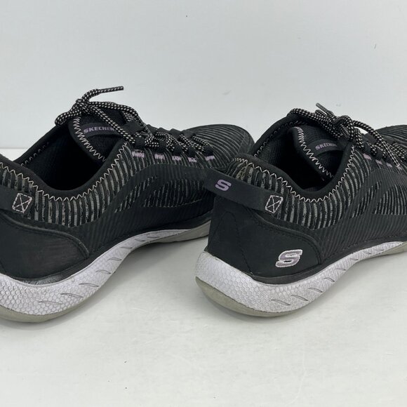 Skechers Safety Work Shoes Size 10 Gray Steel Toe Cap Round Toe Lace Up Flat Hee - Picture 4 of 6